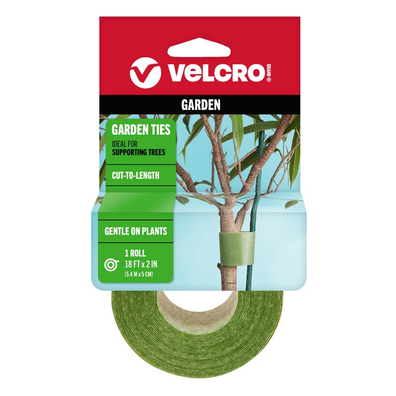 Velcro أربطة فيلكرو براند ون-راب | دعم الأشجار والنباتات للنمو الفعال | قبضة حديقة قوية قابلة لإعادة الاستخدام وقابلة للتعديل | قابلة للقطع حسب الطول، 18 قدم × 2 بوصة، بلاستيك معاد تدويره باللون الأخضر - Image 1